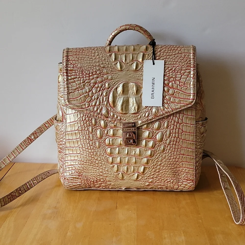 NWT Brahmin Liz Sunkiss Melbourne Genuine Leather Backpack
